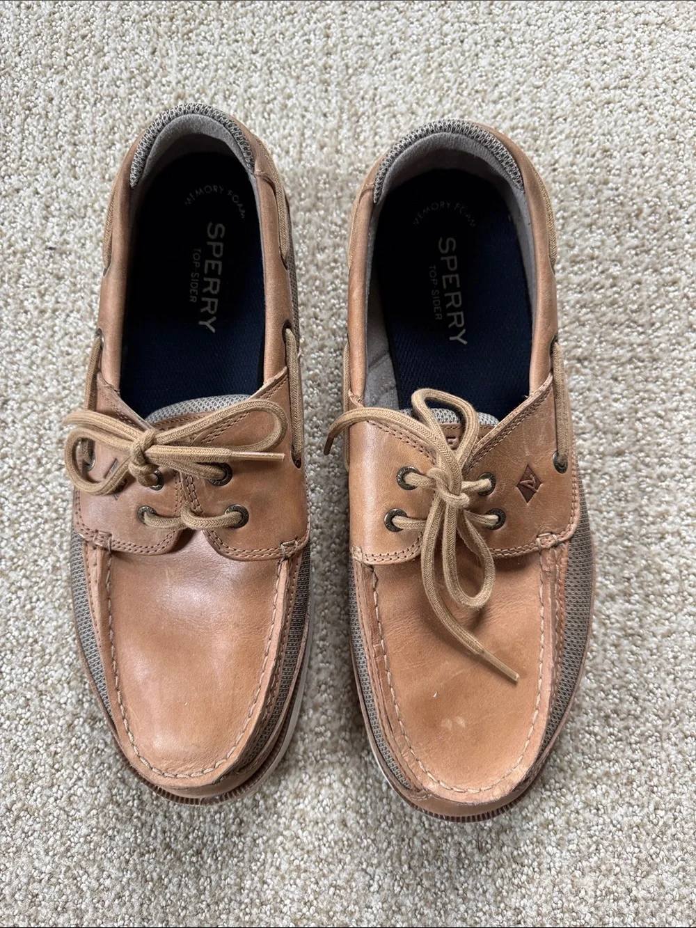 Sperry Men’s Brown Leather and Mesh Boat Shoes